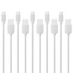 HAWEEL Micro USB kabler 5 stk 1M - Hvid